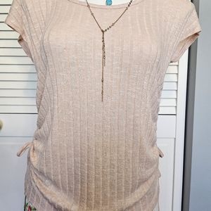 Dress Barn DB Sunday XS Light Pink SS Shirt
